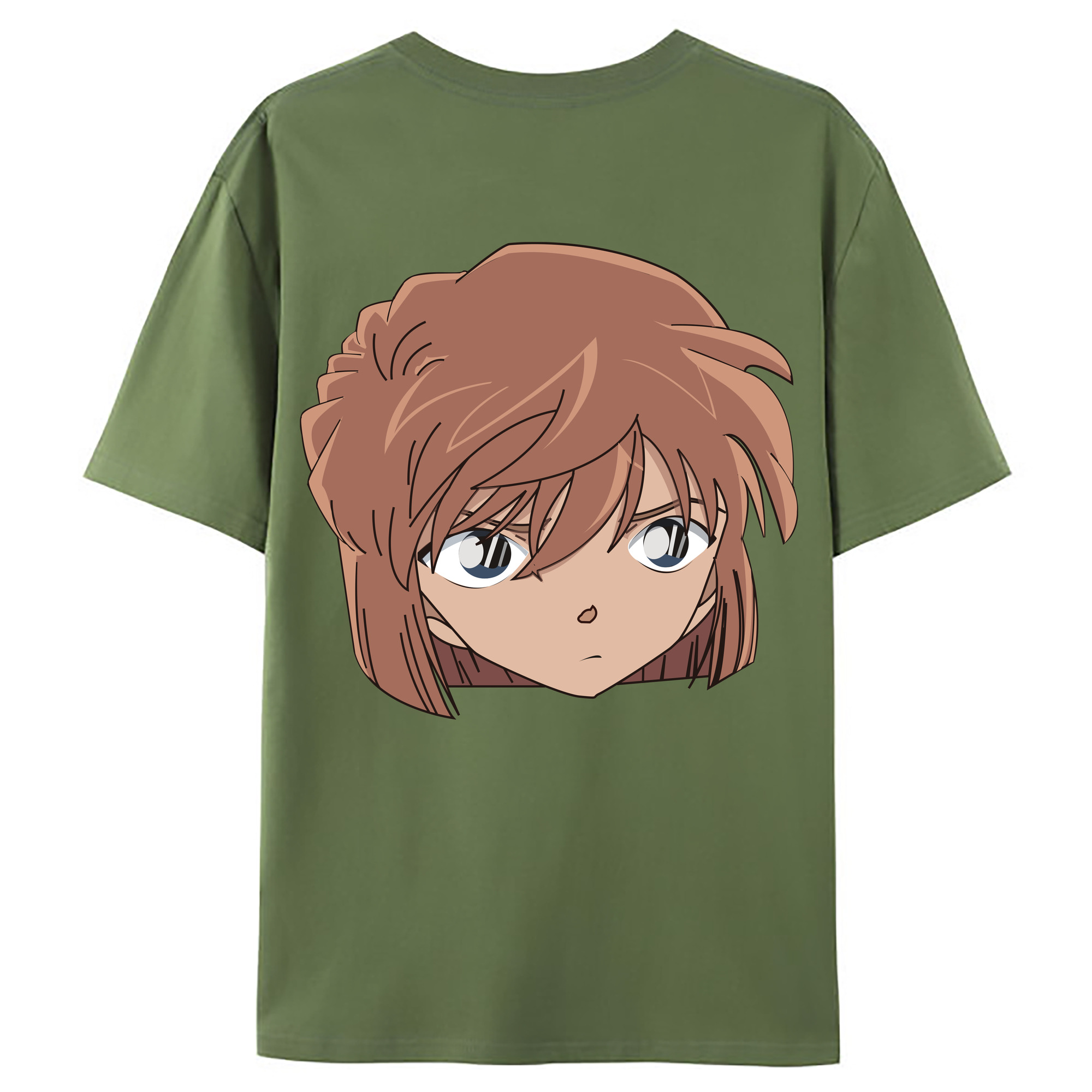 （画像用） 名探偵コナン 灰原 哀 はいばら あい Detective Conan Anita Hailey、Vi Graythorn Haibara Ai 綿100％ メンズ半袖Tシャツ（バックプリント） 通気性